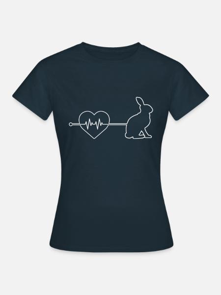 Hase Herzschlag - Frauen T-Shirt - Navy