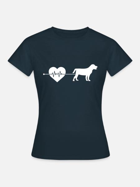 Hund Herzschlag - Frauen T-Shirt - Navy