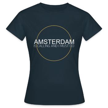 Amsterdam - Frauen T-Shirt - Navy - Vorne - AI Model Female 172 dark (172cm)