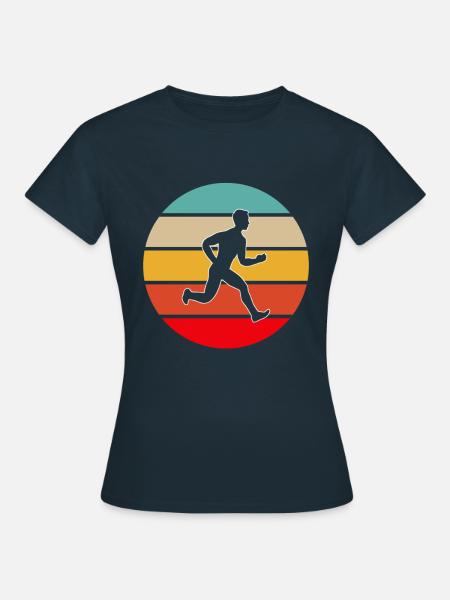 Joggen Retro - Frauen T-Shirt - Navy