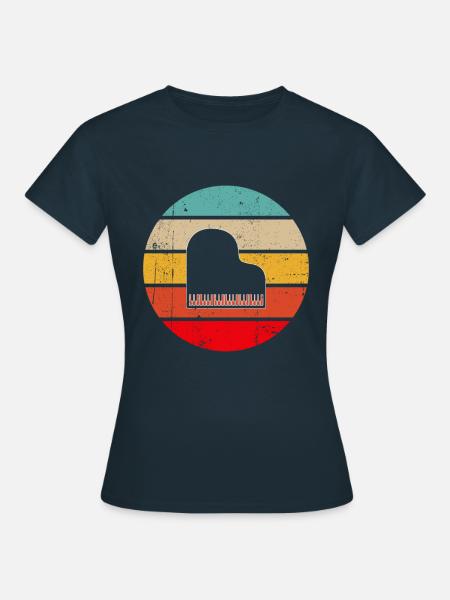 Klavier Retro - Frauen T-Shirt - Navy