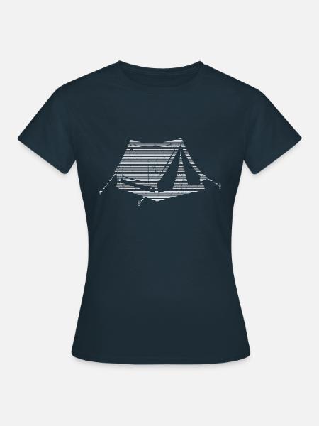 Zelten - Frauen T-Shirt - Navy