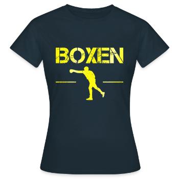 Boxen - Frauen T-Shirt - Navy - Vorne - AI Model Female 172 dark (172cm)