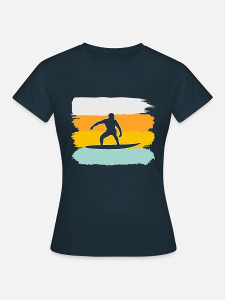Surfen Retro - Frauen T-Shirt - Navy