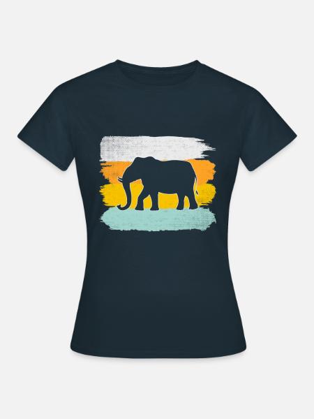 Elefant Retro - Frauen T-Shirt - Navy