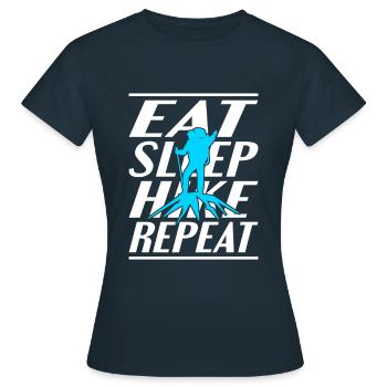Alimentation Sommeil Randonnée - T-shirt Femme - marine - Devant - AI Model Female 172 dark (172cm)