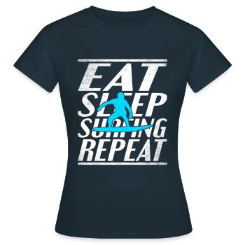 Alimentation Sommeil Surf - T-shirt Femme - marine - Devant - AI Model Female 172 dark (172cm)