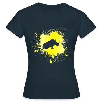 Nashorn - Frauen T-Shirt - Navy - Vorne - AI Model Female 172 dark (172cm)