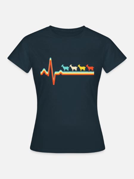 Ziege Retro Herzschlag - Frauen T-Shirt - Navy
