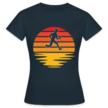 Jogging Rétro - T-shirt Femme - marine - Devant - AI Model Female 172 dark (172cm)