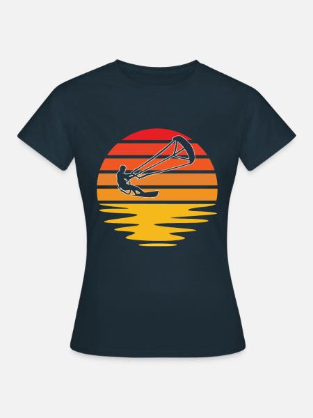 Kite surfen Retro - Frauen T-Shirt - Navy