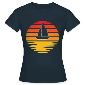 Rétro de la voile - T-shirt Femme - marine - Devant - AI Model Female 172 dark (172cm)