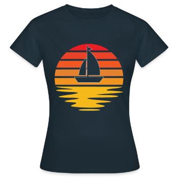 Rétro de la voile - T-shirt Femme - marine - Devant - AI Model Female 172 dark (172cm)