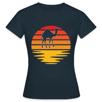 Camel Rétro - T-shirt Femme - marine - Devant - AI Model Female 172 dark (172cm)