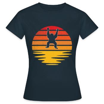 Gorilla Rétro - T-shirt Femme - marine - Devant - AI Model Female 172 dark (172cm)