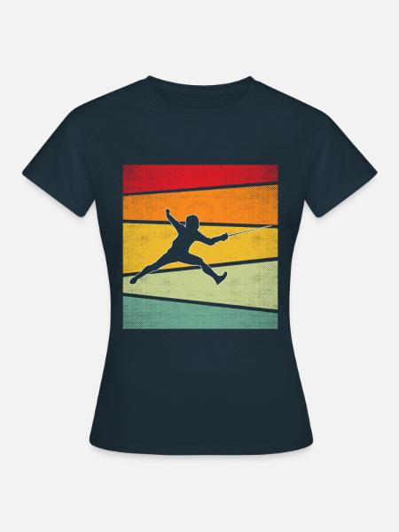 Fechten Retro - Frauen T-Shirt - Navy