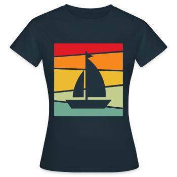 Rétro de la voile - T-shirt Femme - marine - Devant - AI Model Female 172 dark (172cm)