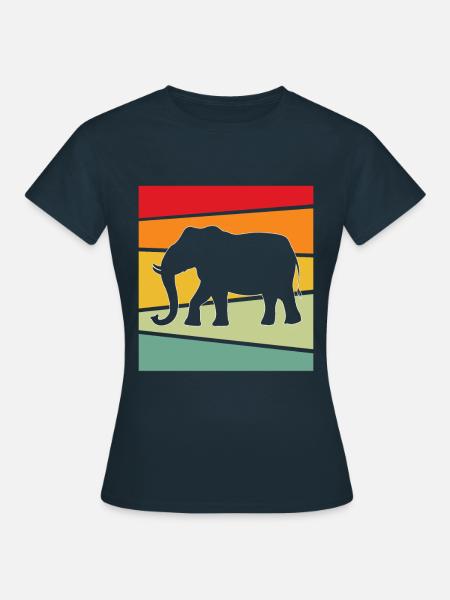 Elefant Retro - Frauen T-Shirt - Navy