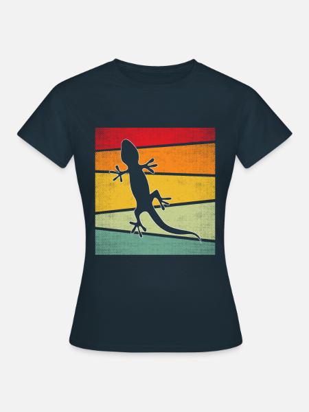 Eidechse Retro - Frauen T-Shirt - Navy