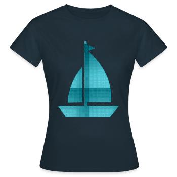 Segeln - Frauen T-Shirt - Navy - Vorne - AI Model Female 172 dark (172cm)