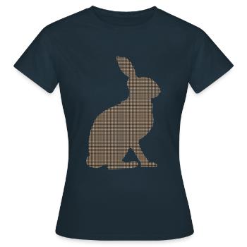 Hase - Frauen T-Shirt - Navy - Vorne - AI Model Female 172 dark (172cm)