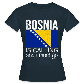 Bosnie Dicton - T-shirt Femme - marine - Devant - AI Model Female 172 dark (172cm)