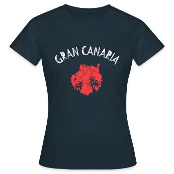 Gran Canaria - Frauen T-Shirt - Navy - Vorne - AI Model Female 172 dark (172cm)