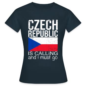 Tchéquie - T-shirt Femme - marine - Devant - AI Model Female 172 dark (172cm)