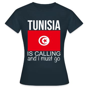 Tunisie - T-shirt Femme - marine - Devant - AI Model Female 172 dark (172cm)