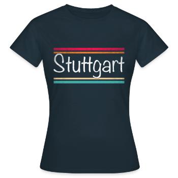 Stuttgart - T-shirt Femme - marine - Devant - AI Model Female 172 dark (172cm)