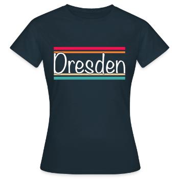 Dresden - Frauen T-Shirt - Navy - Vorne - AI Model Female 172 dark (172cm)