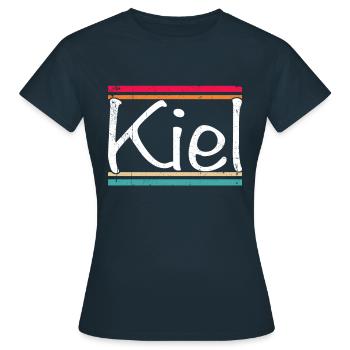 Kiel - Frauen T-Shirt - Navy - Vorne - AI Model Female 172 dark (172cm)