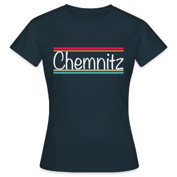 Chemnitz - Frauen T-Shirt - Navy - Vorne - AI Model Female 172 dark (172cm)