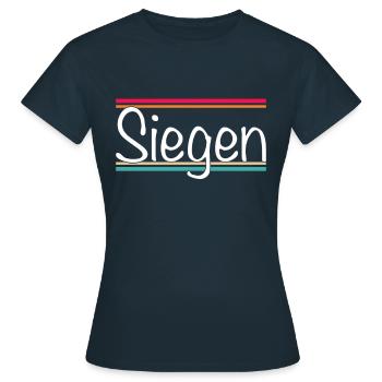 Siegen - Frauen T-Shirt - Navy - Vorne - AI Model Female 172 dark (172cm)
