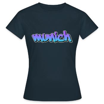 Munich - T-shirt Femme - marine - Devant - AI Model Female 172 dark (172cm)