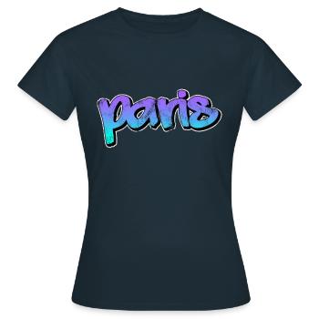 Paris - Women's T-Shirt - navy - Front - AI Model Female 172 dark (172cm)