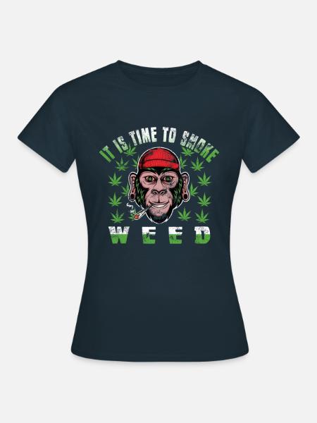 Kiffen Weed Spruch - Frauen T-Shirt - Navy