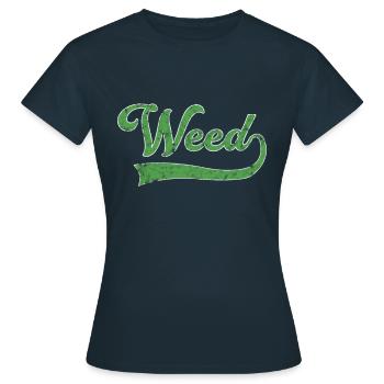 Weed lettering - Women's T-Shirt - navy - Front - AI Model Female 172 dark (172cm)