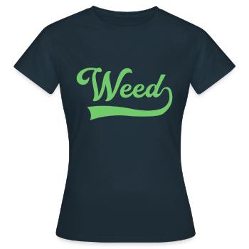 Weed lettering - Women's T-Shirt - navy - Front - AI Model Female 172 dark (172cm)