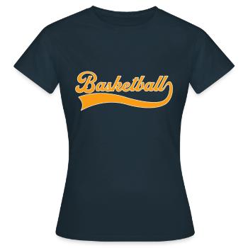 Basketball Schriftzug - Frauen T-Shirt - Navy - Vorne - AI Model Female 172 dark (172cm)