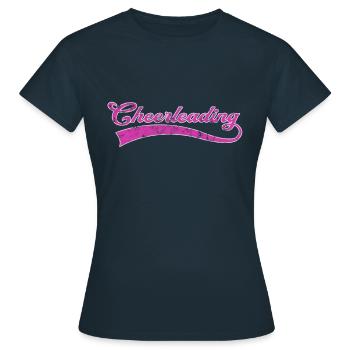 Cheerleading Schriftzug - Frauen T-Shirt - Navy - Vorne - AI Model Female 172 dark (172cm)