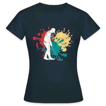 Joggen Silhouette - Frauen T-Shirt - Navy - Vorne - AI Model Female 172 dark (172cm)