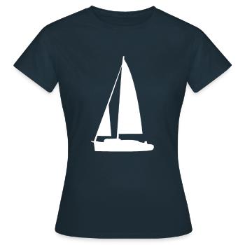 Sailing Boat Silhouette - Women's T-Shirt - navy - Front - AI Model Female 172 dark (172cm)