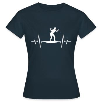 Silhouette de surfeur - T-shirt Femme - marine - Devant - AI Model Female 172 dark (172cm)