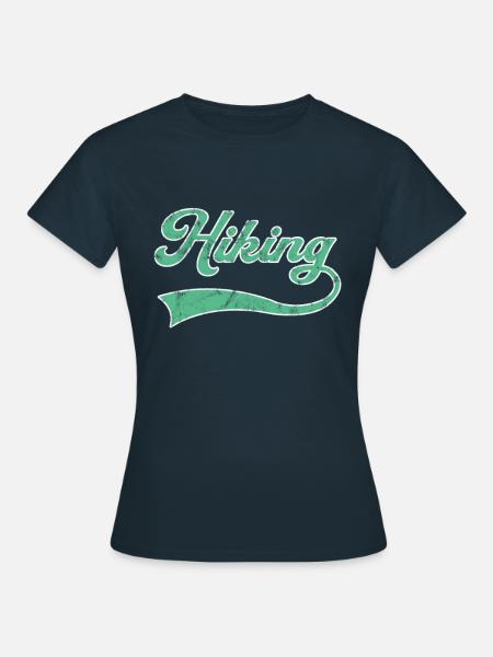Wandern Schriftzug - Frauen T-Shirt - Navy