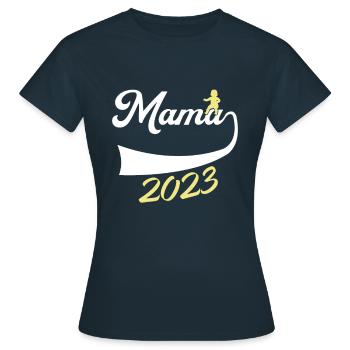 expectant mom 2023 gift - Women's T-Shirt - navy - Front - AI Model Female 172 dark (172cm)