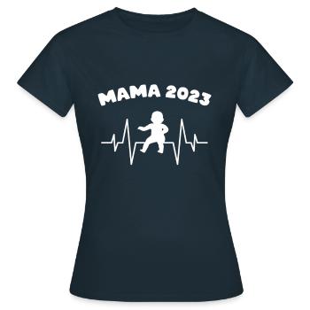 Mom 2023 - Women's T-Shirt - navy - Front - AI Model Female 172 dark (172cm)