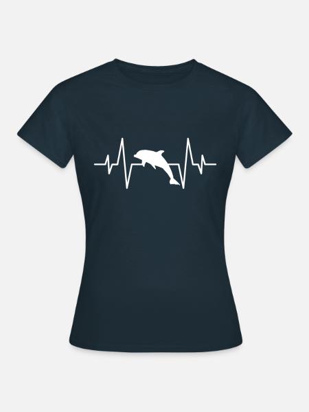 Delfin Herzschlag - Frauen T-Shirt - Navy