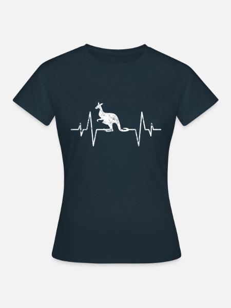 Känguru Herzschlag - Frauen T-Shirt - Navy