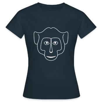 Affe Affengesicht Zeichnung - Frauen T-Shirt - Navy - Vorne - AI Model Female 172 dark (172cm)